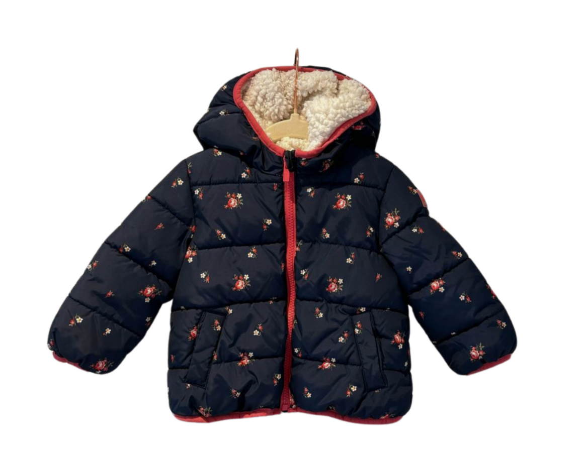 Baby GAP Floral Fleece-lined Padded Coat