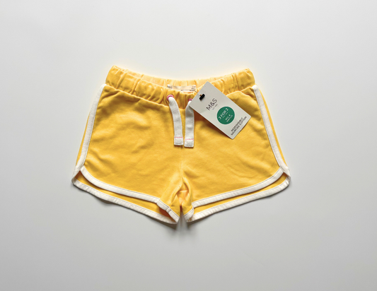 M&S girls yellow cotton summer shorts - BRAND NEW WITH TAGS