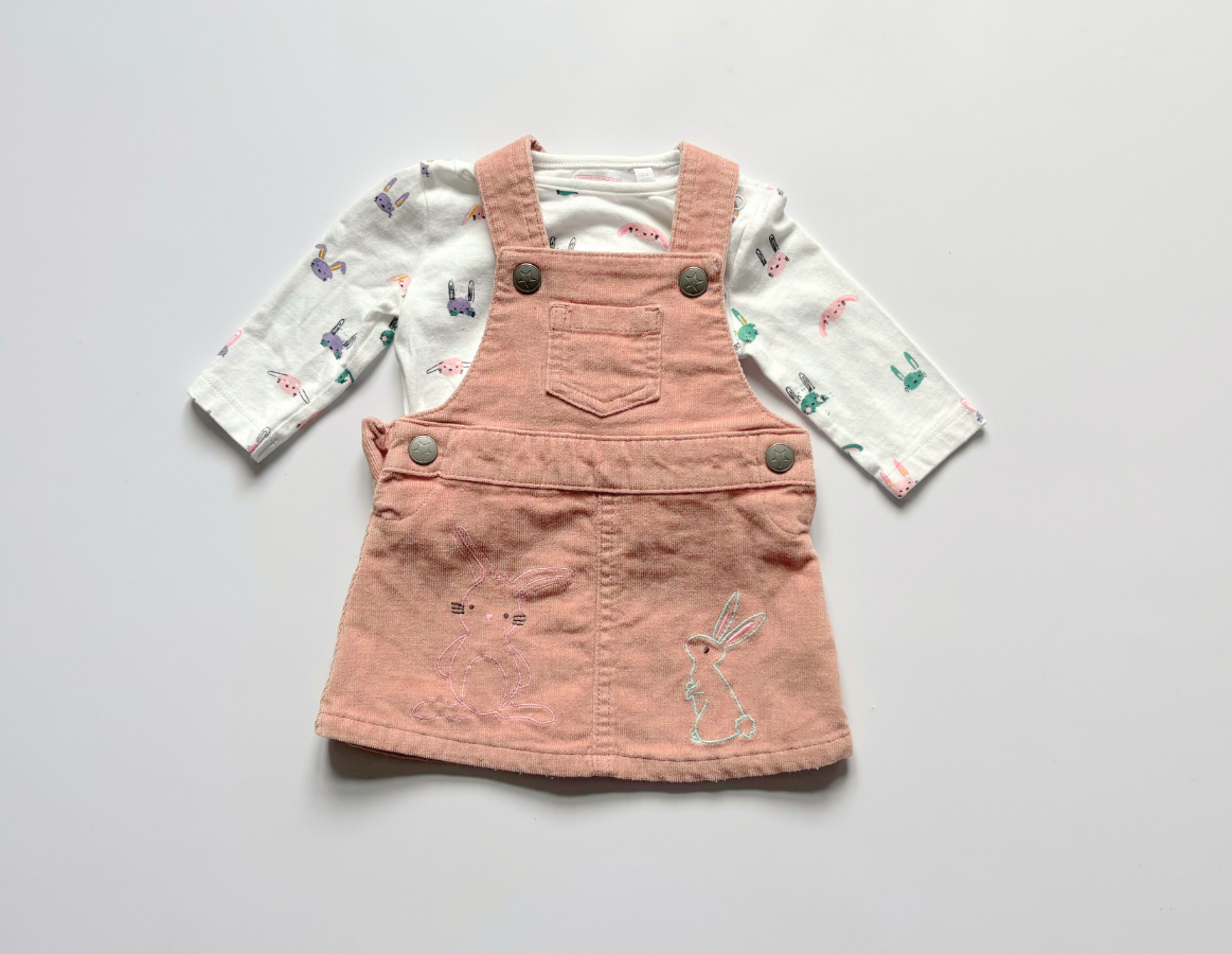 Bluezoo Girls Bunny Dungaree Dress