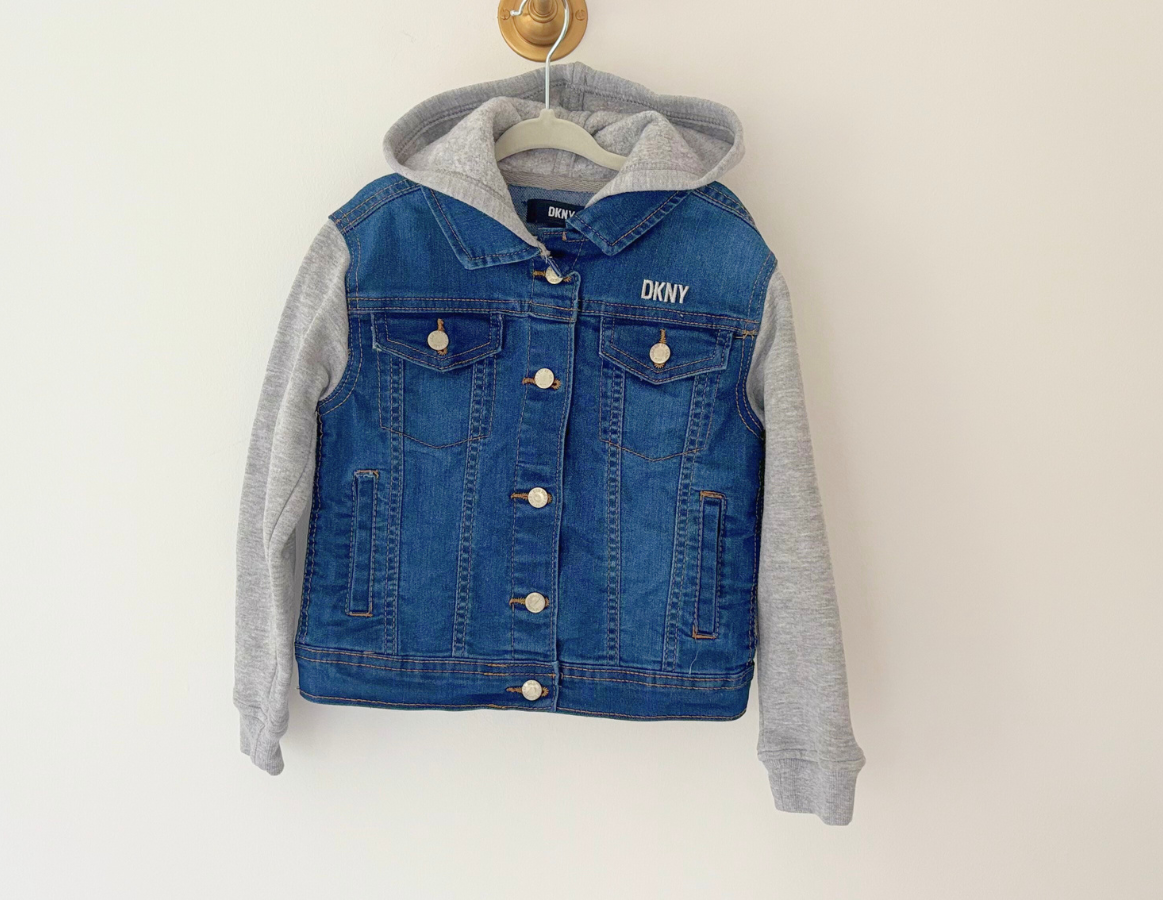 DKNY Denim & Jersey Hooded Jacket