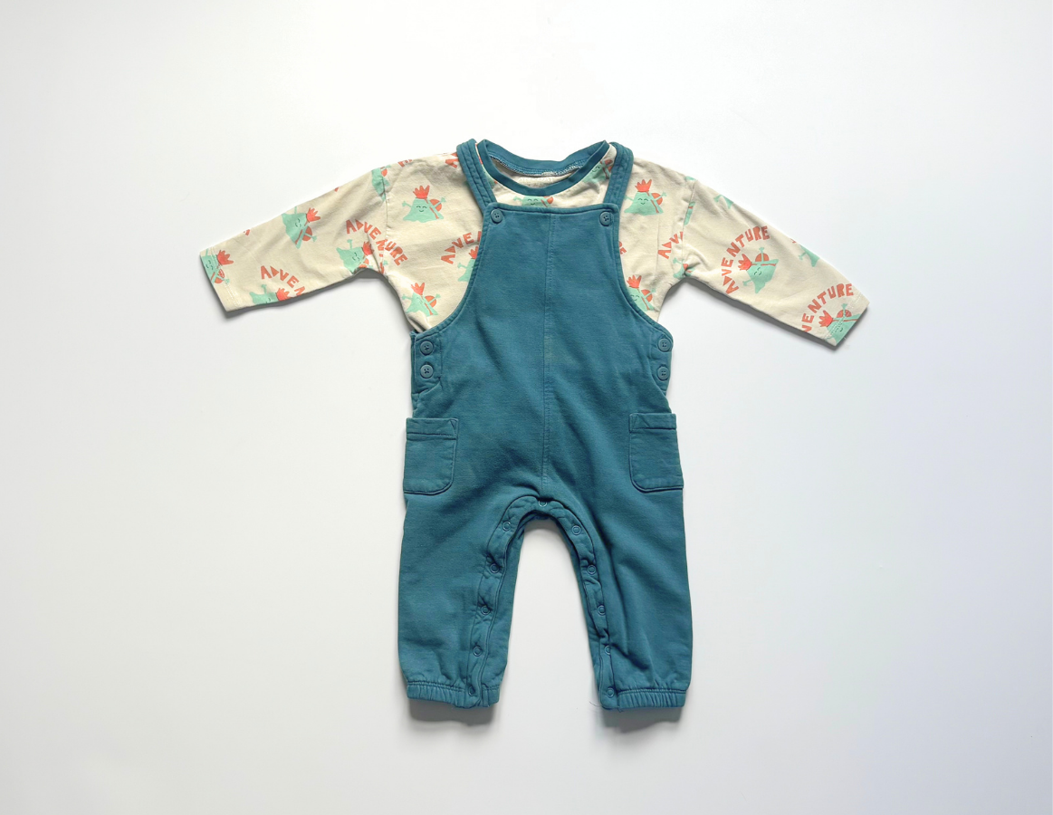 John Lewis boys dungaree & top set