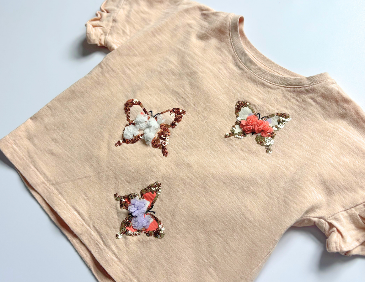 John Lewis embroidered sequin t-shirt