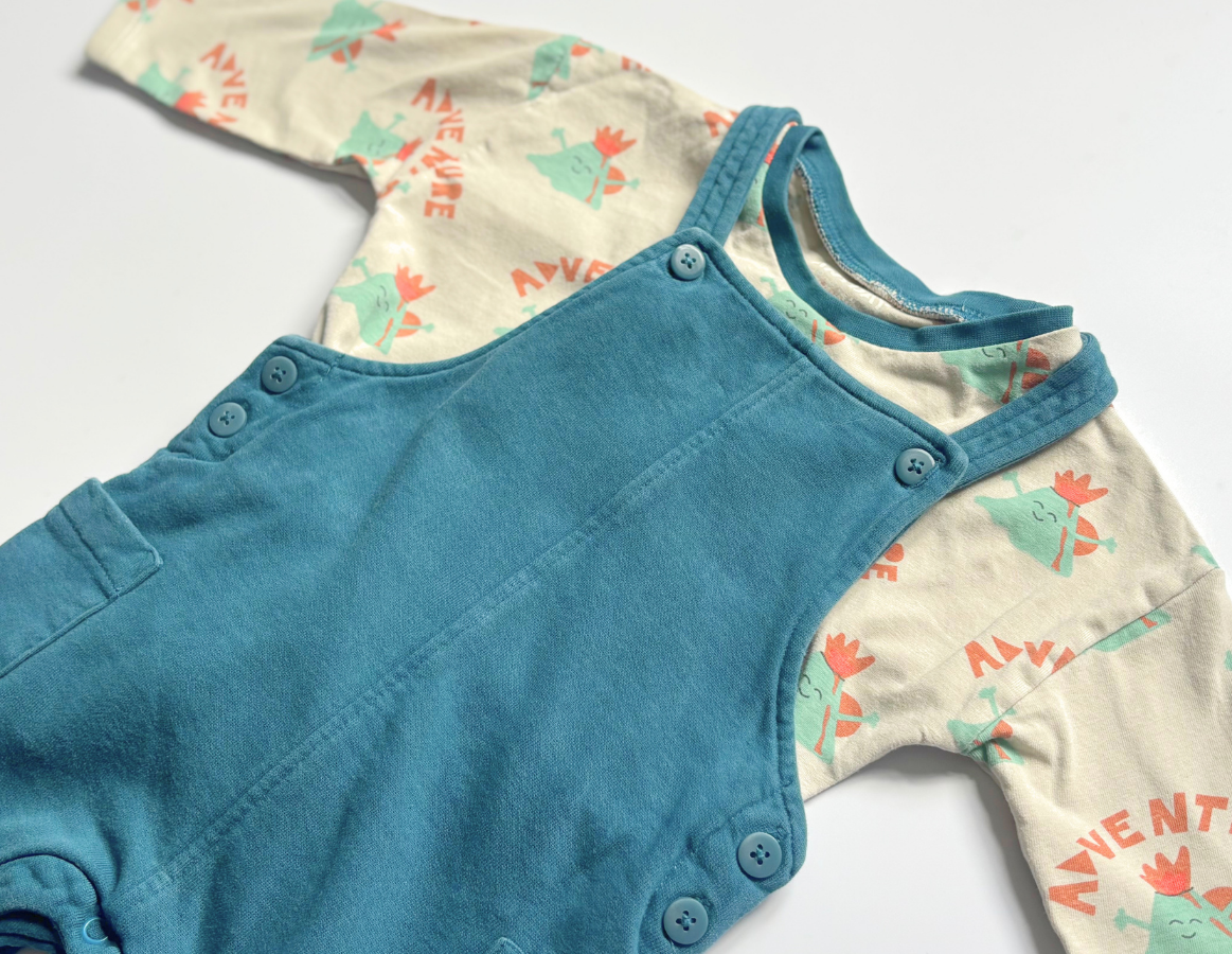John Lewis boys dungaree & top set