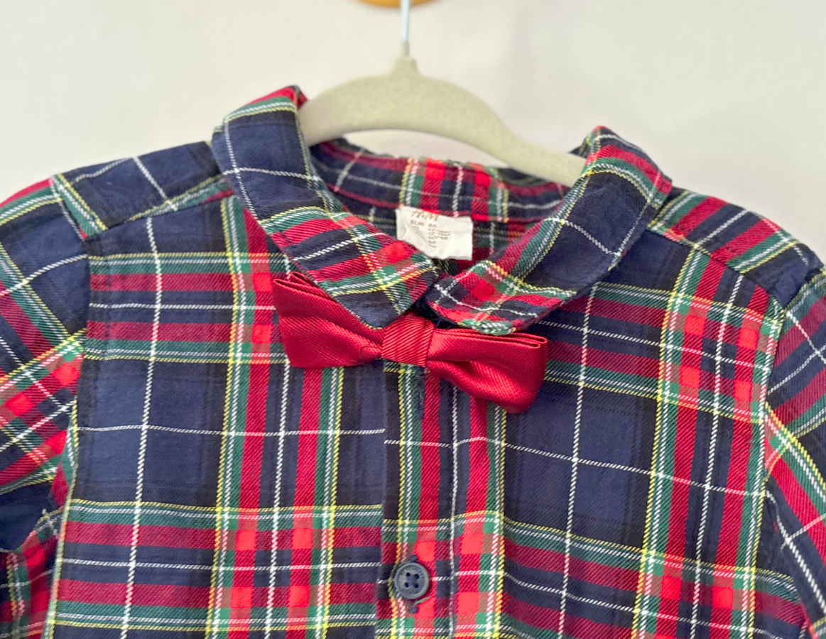 H&M Tartan Shirt & Bow Tie Set