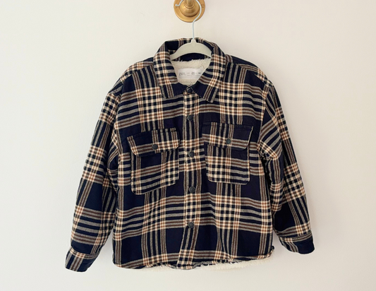 Zara Checked Fleece Lined Jacket