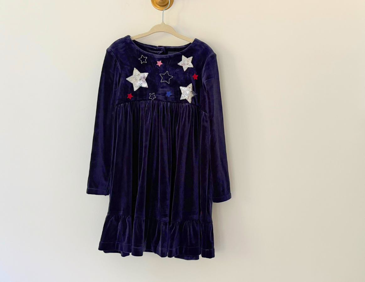 Joules Velour Sparkle Party Dress