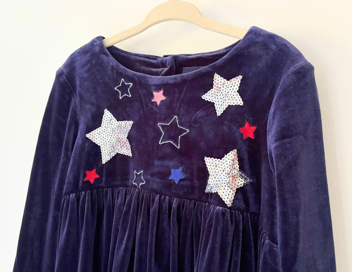 Joules Velour Sparkle Party Dress