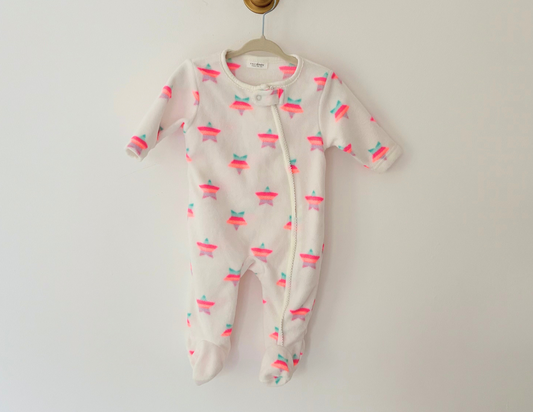 Next Fleece Neon Star Print Onesie