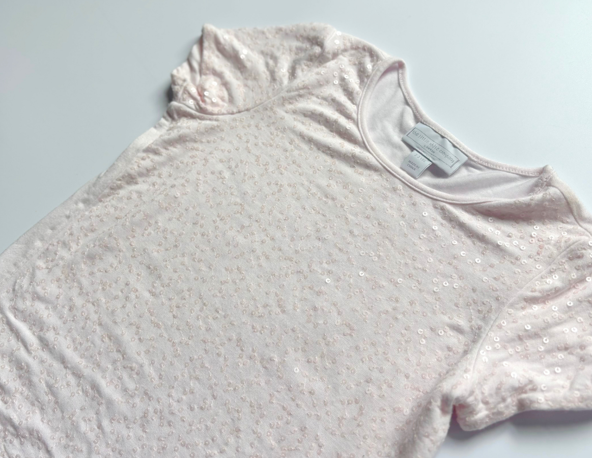 Little White Company pink sequin t-shirt