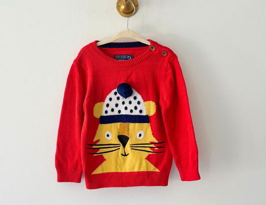 Joules Knitted Christmas Leopard Jumper