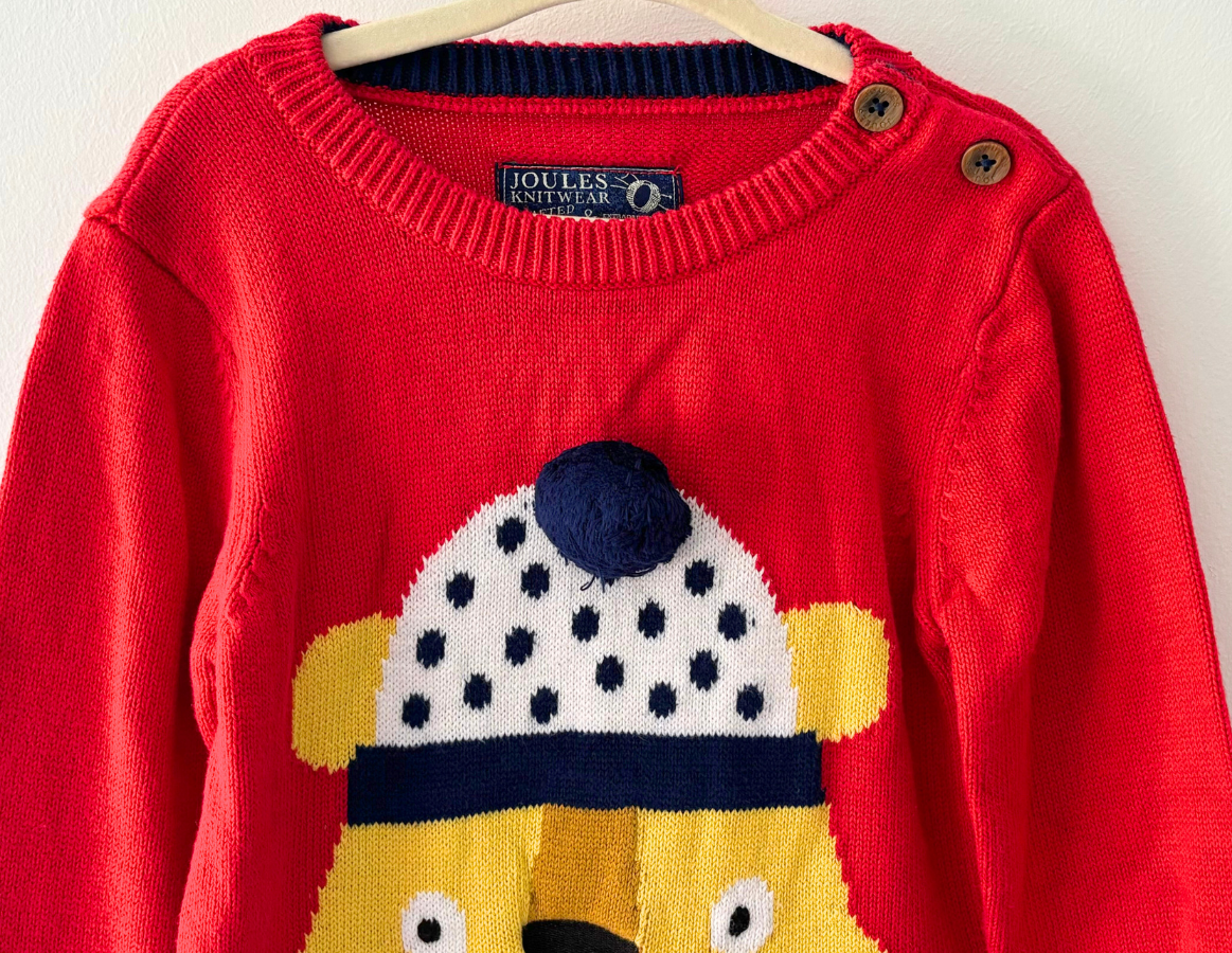 Joules Knitted Christmas Leopard Jumper