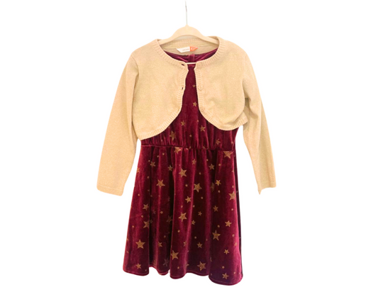 John Lewis Velour Party Dress and Cardigan