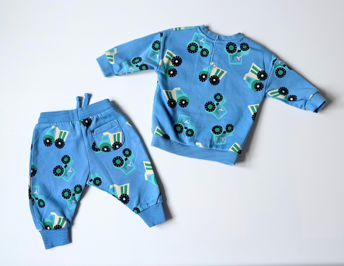 M&S cotton tractor print tracksuit