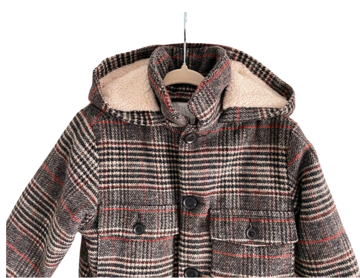 Zara Fleece Lined Herringbone Coat
