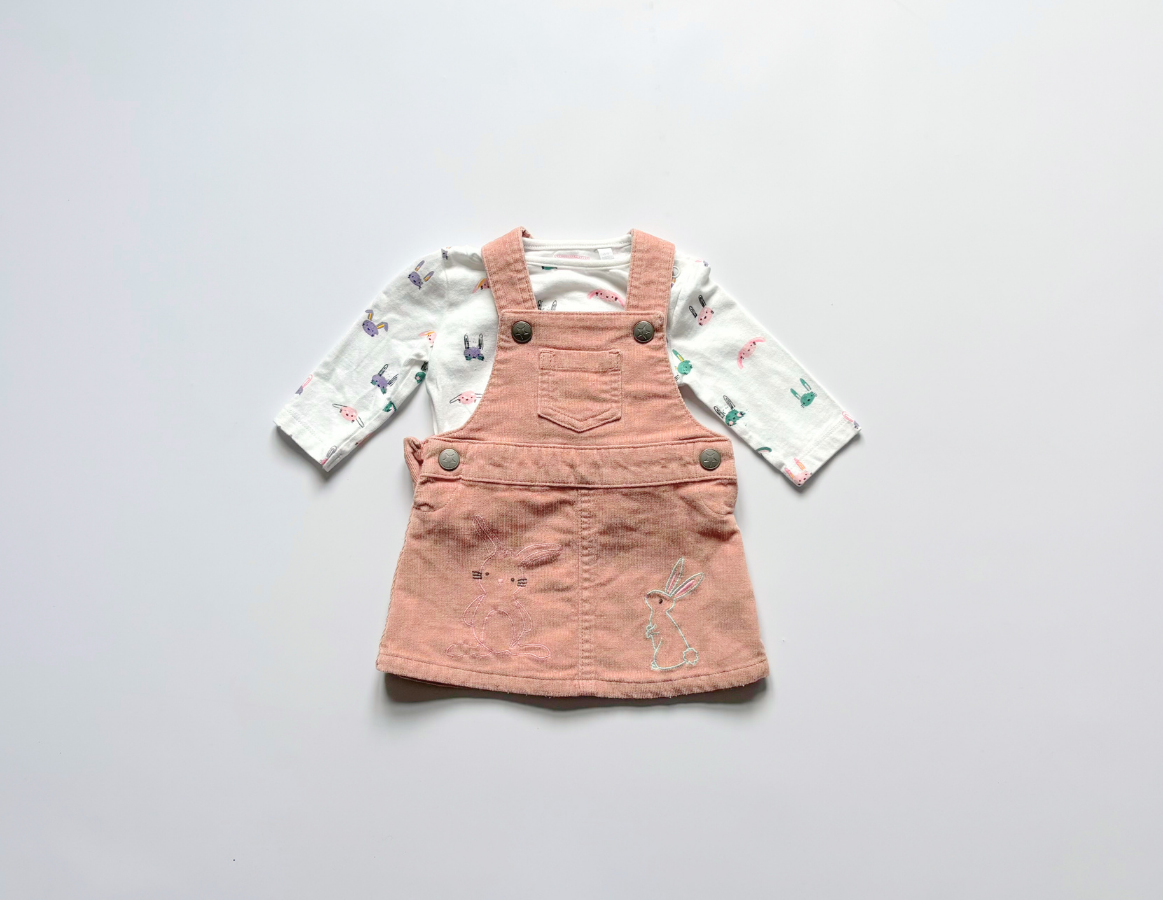 Bluezoo Girls Bunny Dungaree Dress