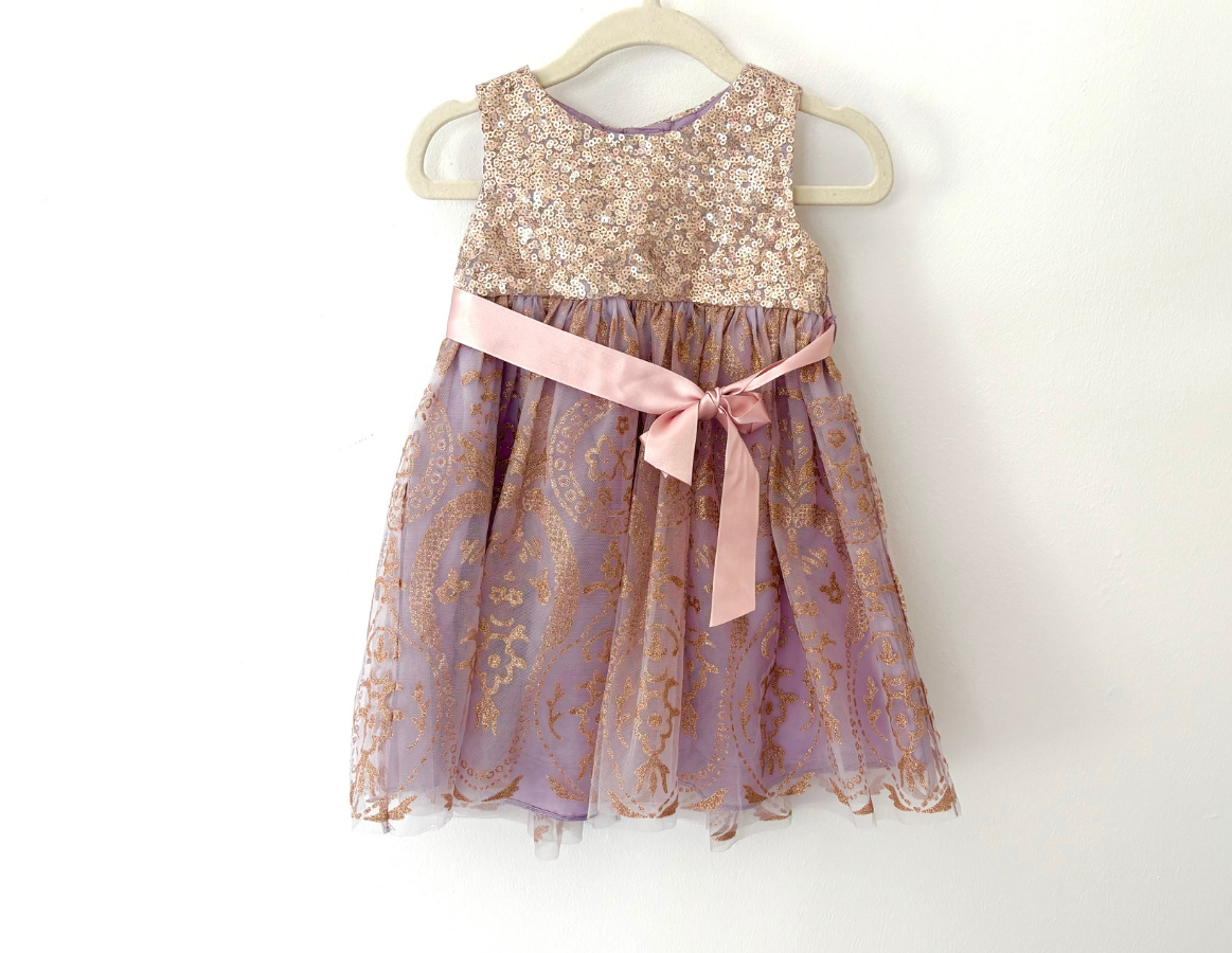 Monsoon Lilac & Gold Party Dress