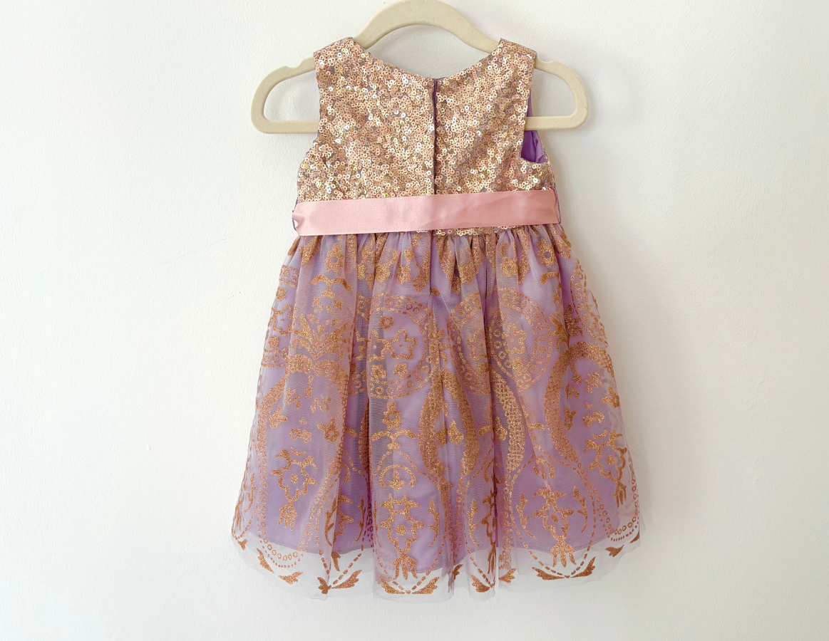 Monsoon Lilac & Gold Party Dress