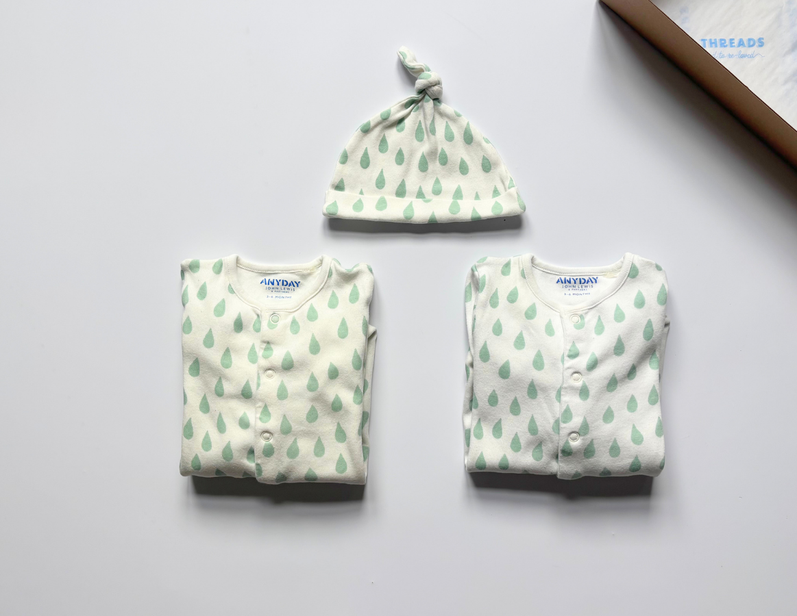 John Lewis Romper & Hat Set 3-6m