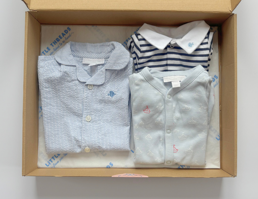Little White Company Romper Set-  Boys Summer Selection 0-3m