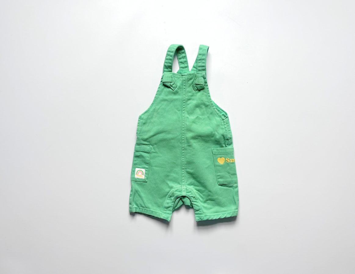 M&S girls bright green dungarees