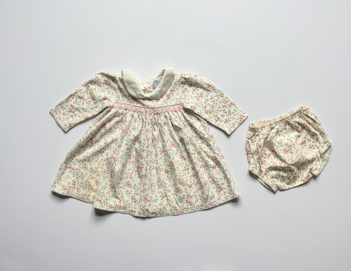 Kissy Kissy floral smock dress & knickers set
