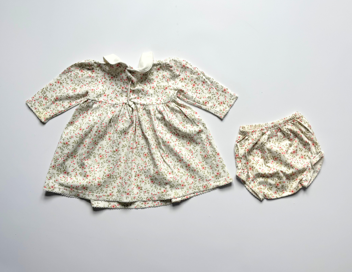 Kissy Kissy floral smock dress & knickers set