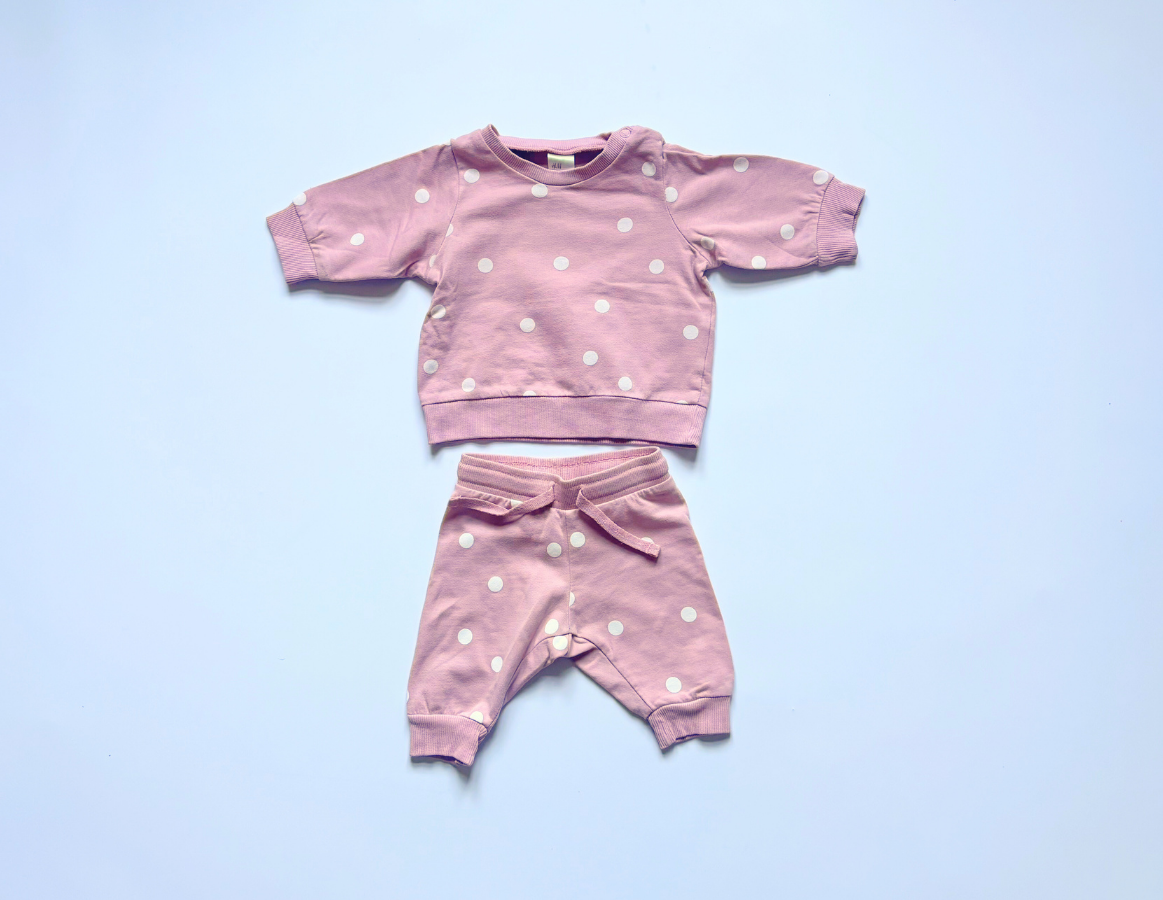 H&M pink polka dot tracksuit
