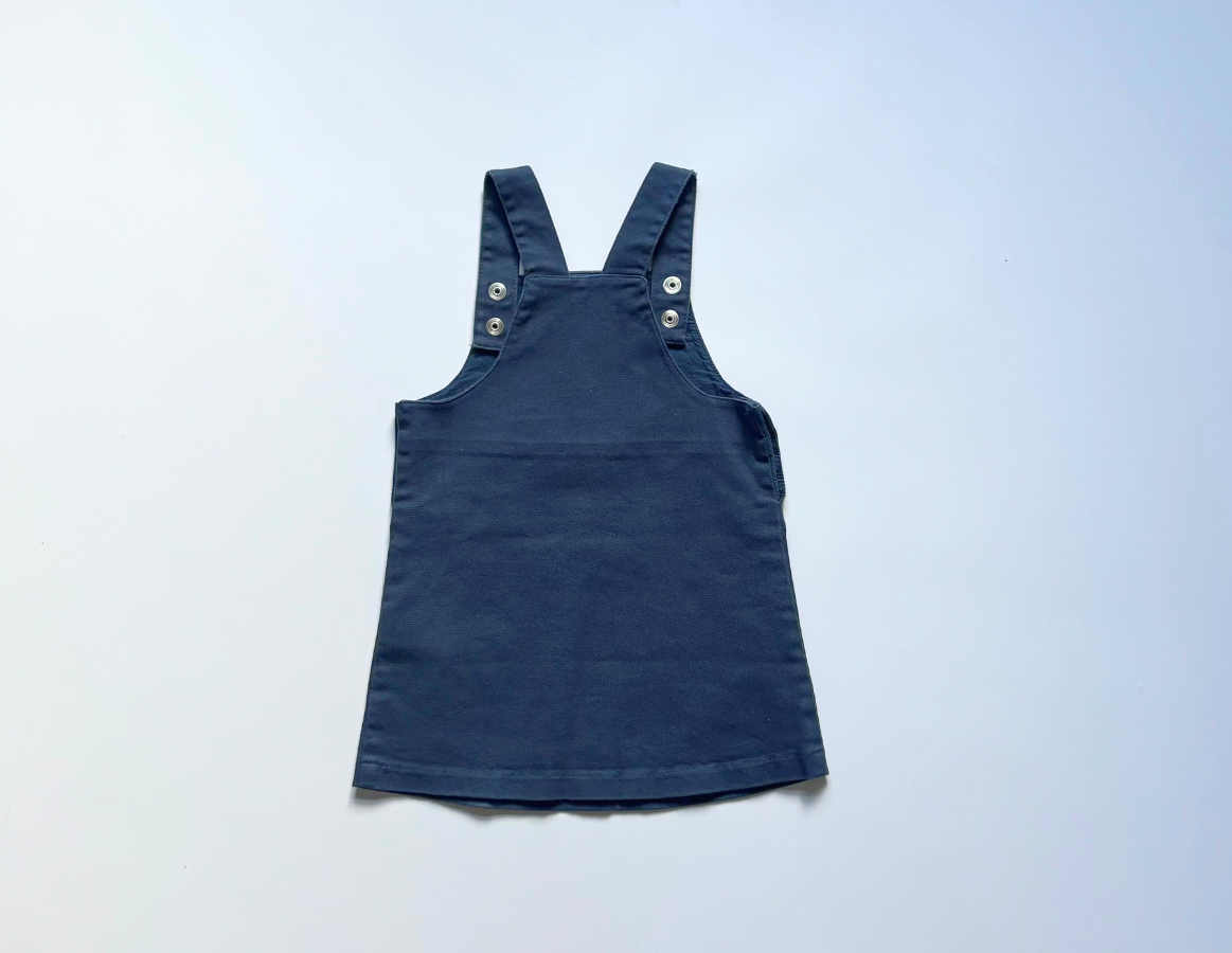 M&S navy floral dungaree dress
