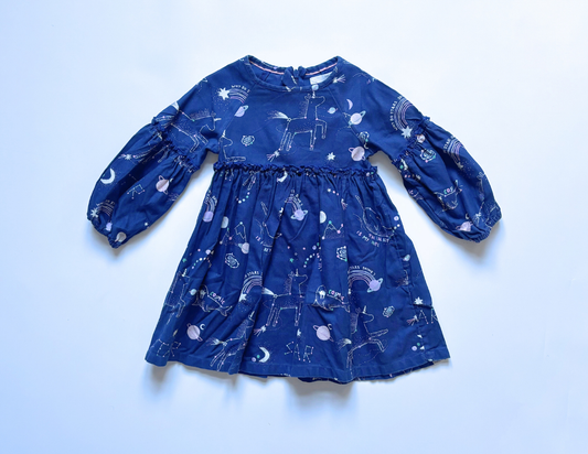 M&S light corduroy printed dress
