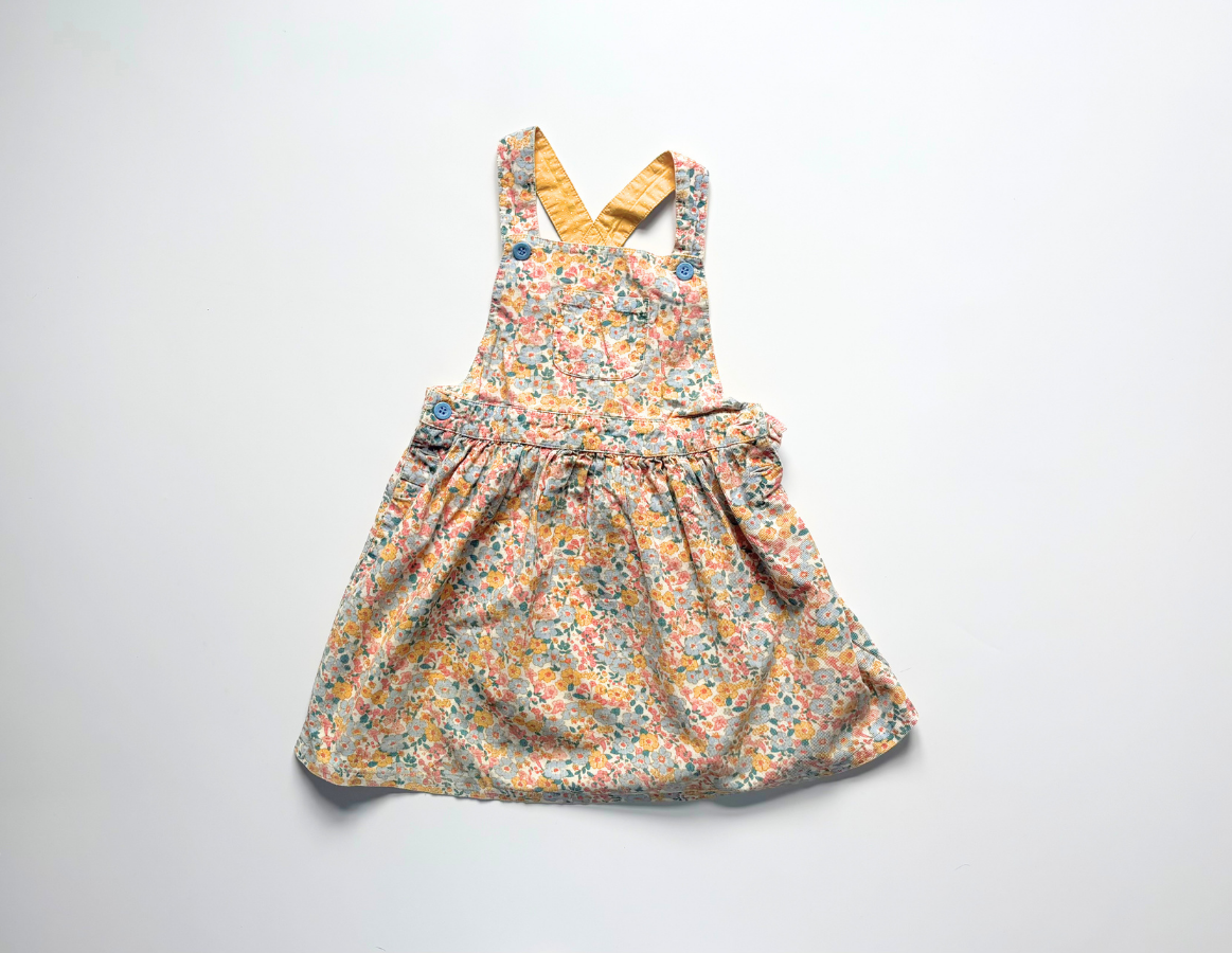 JoJo Maman Bebe floral dungaree dress