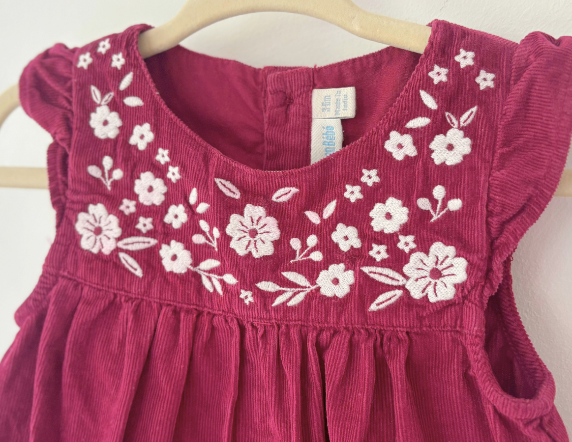 JoJo Maman Bebe Floral Corduroy Dress