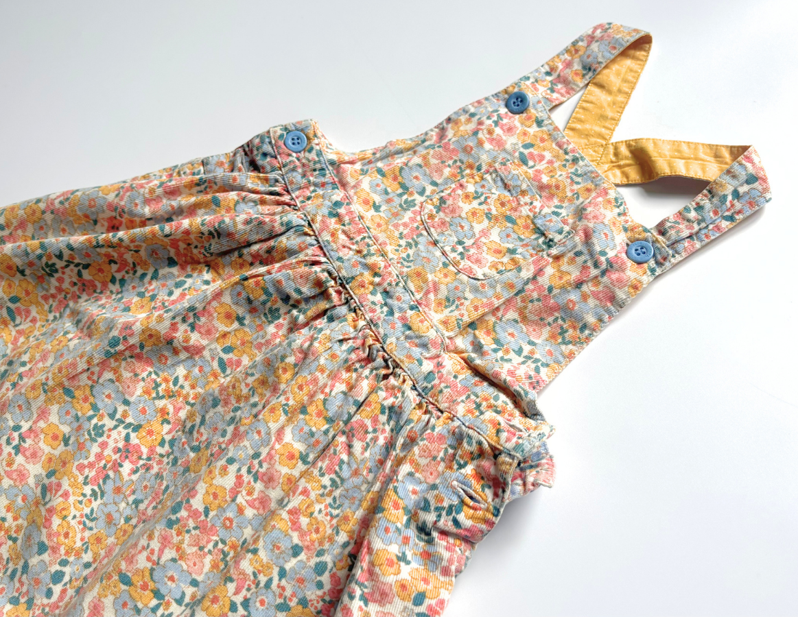 JoJo Maman Bebe floral dungaree dress