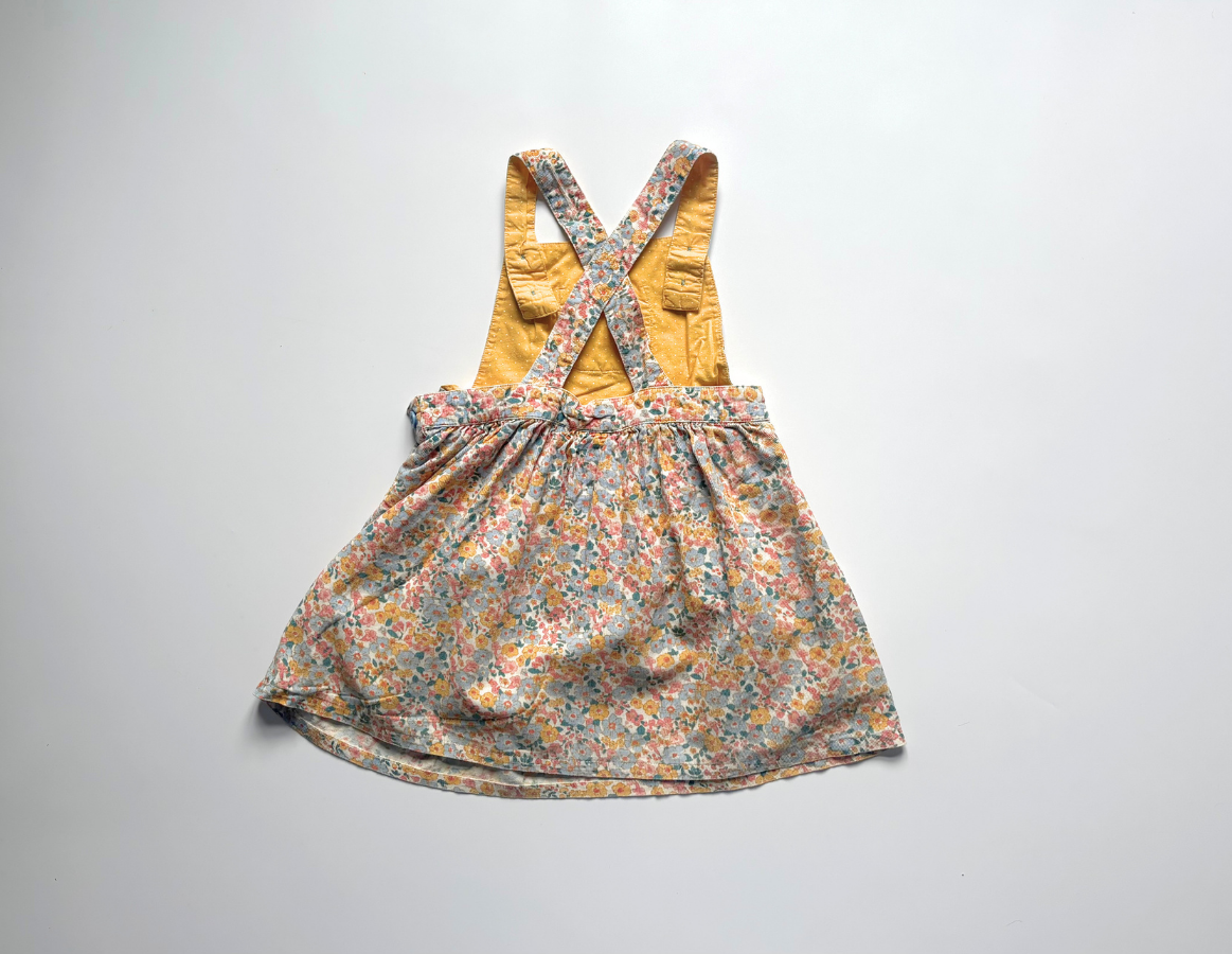 JoJo Maman Bebe floral dungaree dress
