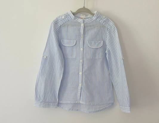 Zara Striped Collarless Shirt