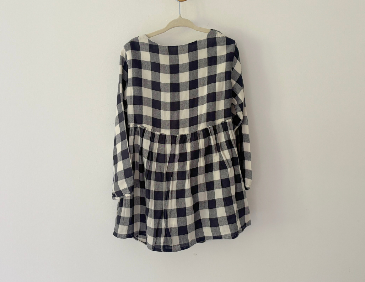 Zara Embroidered Checked Dress