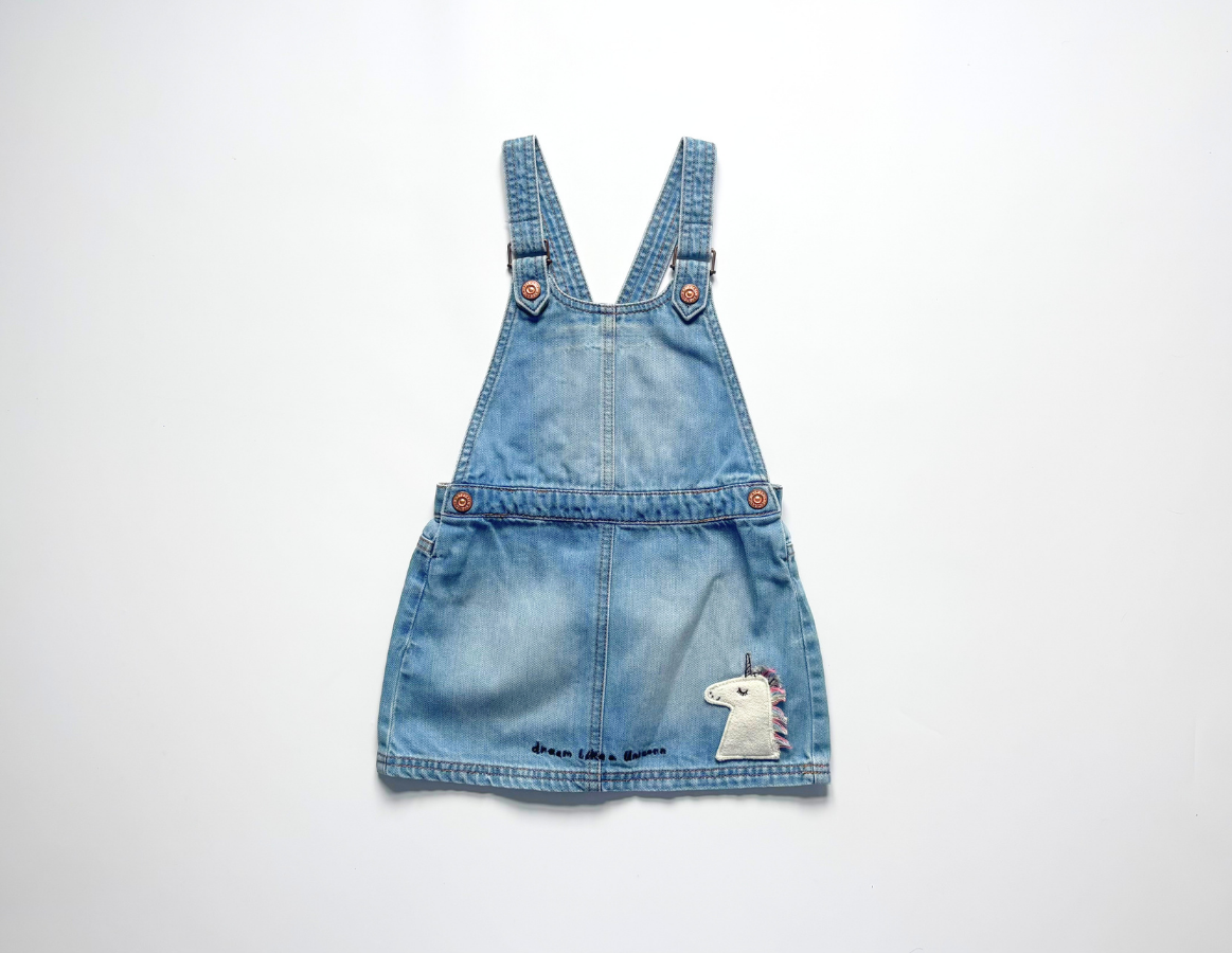 Next girls denim dungaree dress