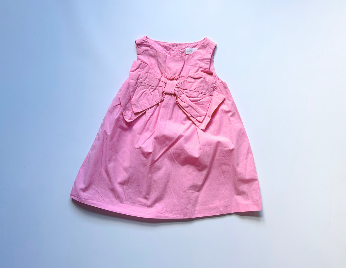 Zara girls pink bow summer dress