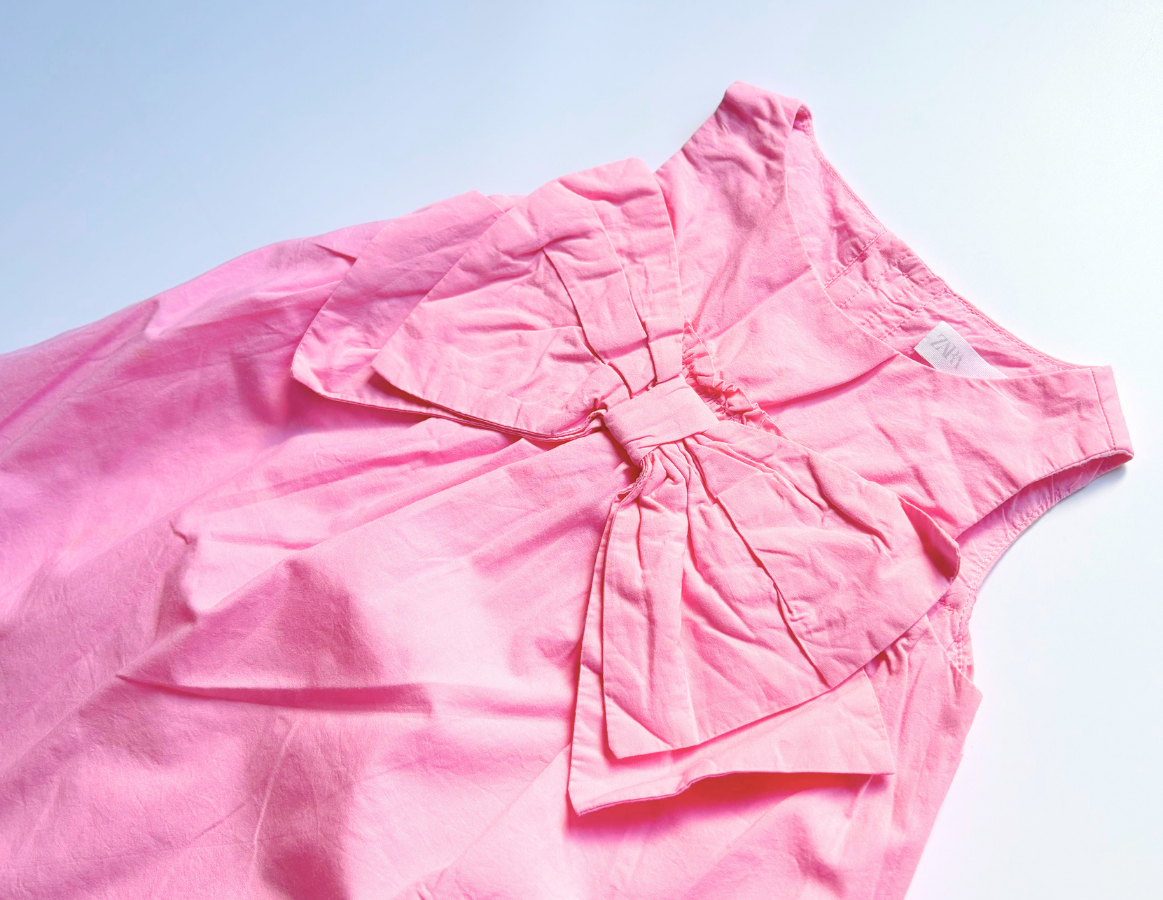 Zara girls pink bow summer dress