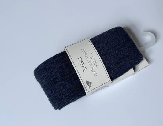Next Navy Cotton Rich Tights - BRAND NEW
