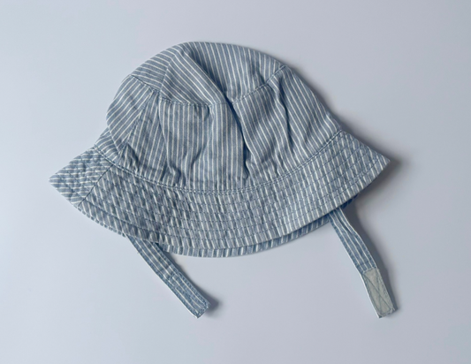 M&S blue striped sun hat